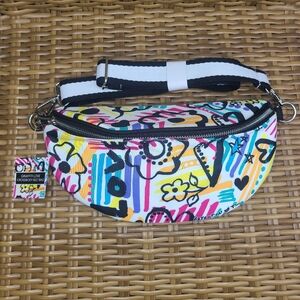 Brighton Bag Graffiti Love Floral Belt Fanny Pack Crossbody NWT Multi-Colored